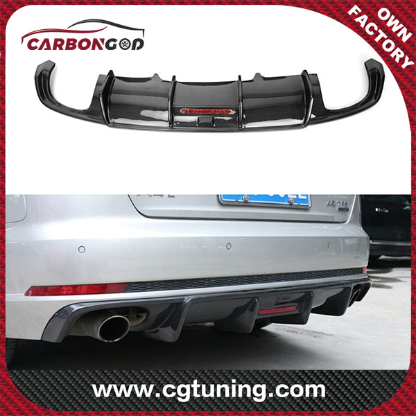S4 Carbon Rear Bumper Lip Diffuser With LED Light For Audi A4 Sline S4 B9 2017 2018 2019