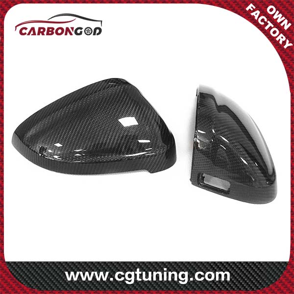 B9 Carbon Mirror Caps with Lane Assist 1:1 Replacement OEM Fitment Side Mirror Cover for Audi A4 A4L A5 S5 B9 2017 2018 2019