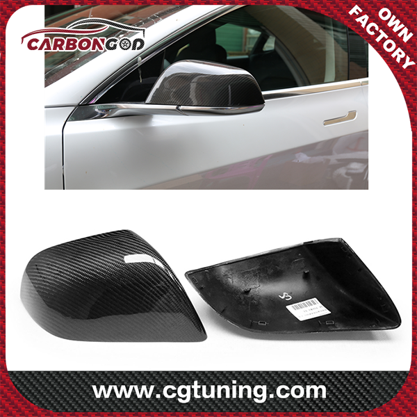 2017-2020 Carbon fiber replacement side mirror cover For Tesla Model 3 OEM Style door  mirror covers