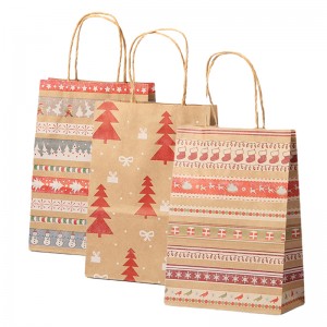 Natural Kraft Paper Bags Kit For Christmas Festival