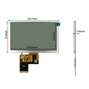 5 inch 800*480 RGB 6 o’clock viewing angle Transflective TFT LCD