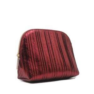 Red PU Bag for Cosmetic with zipper