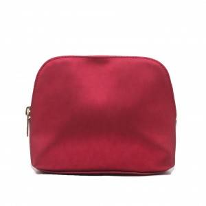 Matte PU Red Bag for Cosmetic with zipper