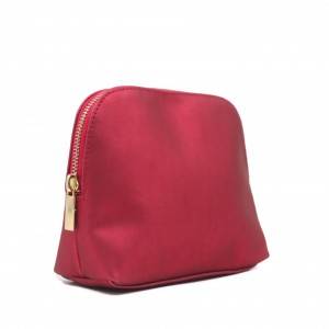 Matte PU Red Bag for Cosmetic with zipper