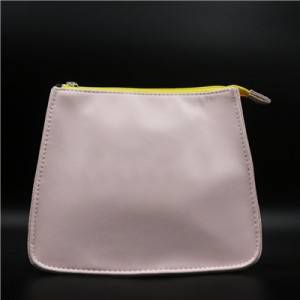 Pink PU Bag with zipper