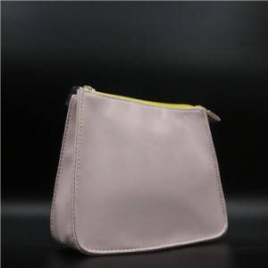 Pink PU Bag with zipper