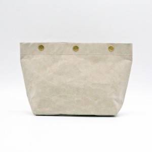 Custom Make up Bag Eco-friendly Clear Kraft paper Travel and Daily Cosmetic Bag