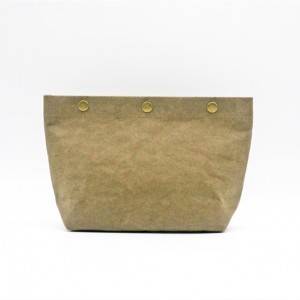 Custom Make up Bag Eco-friendly Clear Kraft Paper Travel and Daily Cosmetic Bag