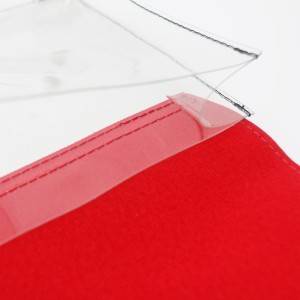 Customized logo PVC PU waterproof Black & Red color small cosmetic bag makeup bag