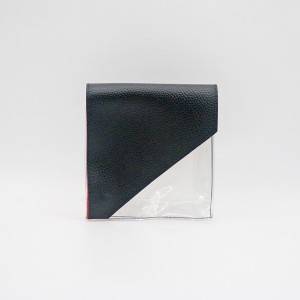 Customized logo PVC PU waterproof Black & Red color small cosmetic bag makeup bag