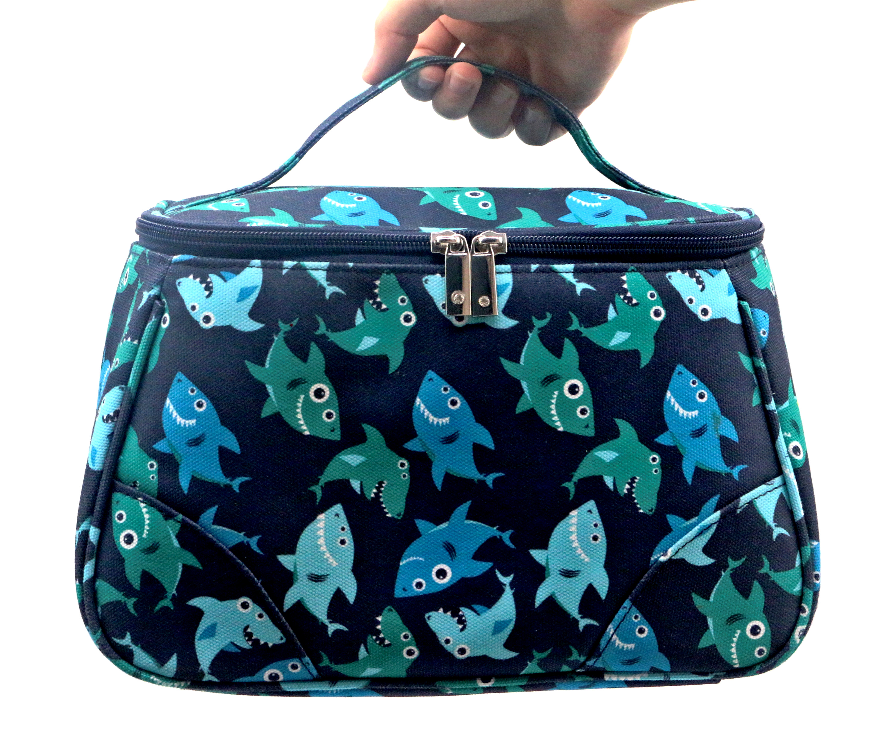 New Large Capacity Portable Handle Washable Travel Toiletry Bag Cute Animal Pattern Durable Polyester Canvas Cosmetic Makeup Bag