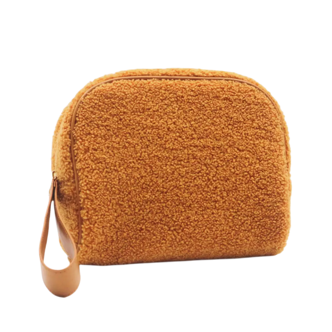 Fashion Sherpa Fleece Lamb Wool Cosmetic Bag Large Size Travel Toiletry Pouch Cute Teddy Fabric Makeup Bag