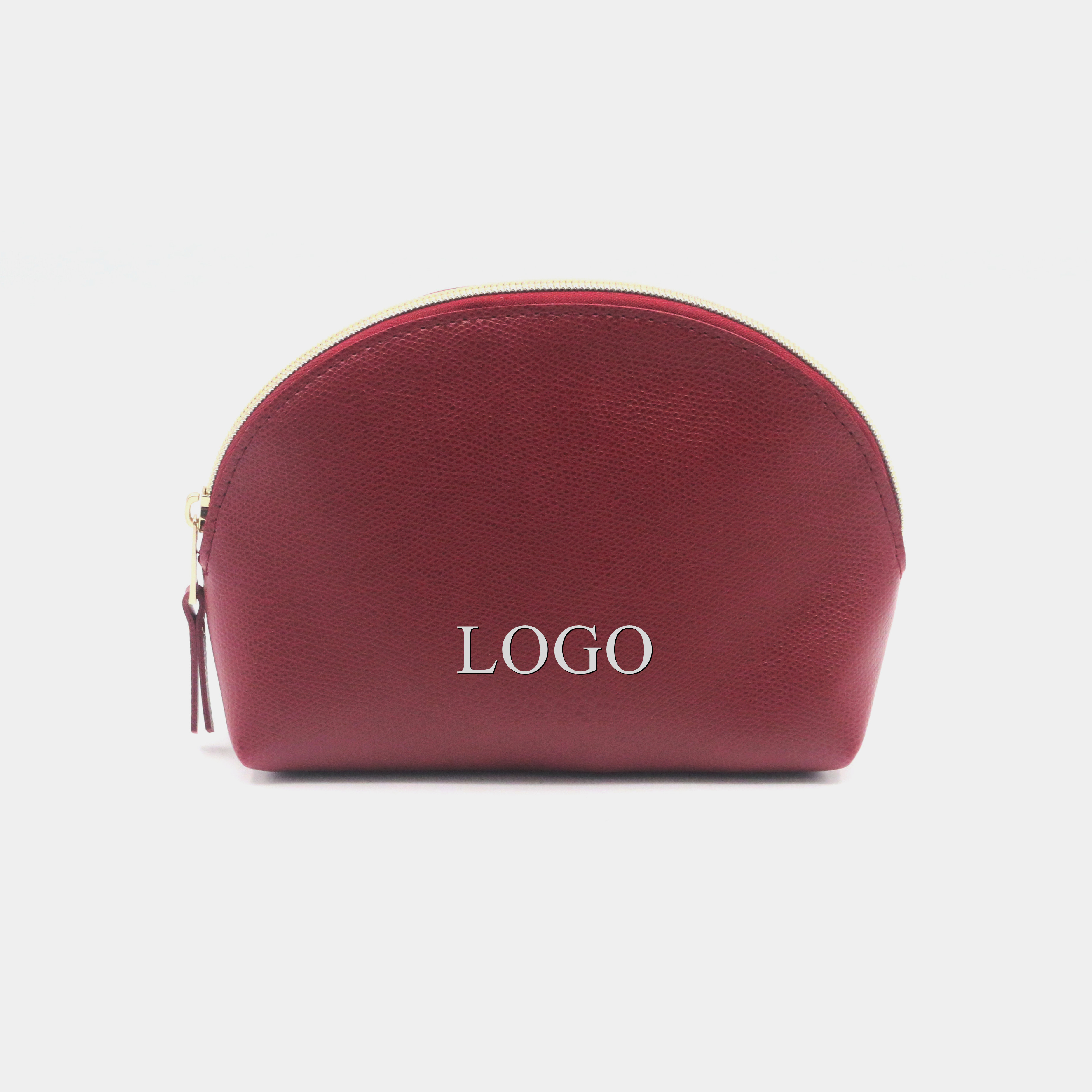 2022 Posh Burgundy Water-based PU Makeup Pouch Vegan Leather Small Coin Purse Waterproof PU Women Cosmetic Pouch