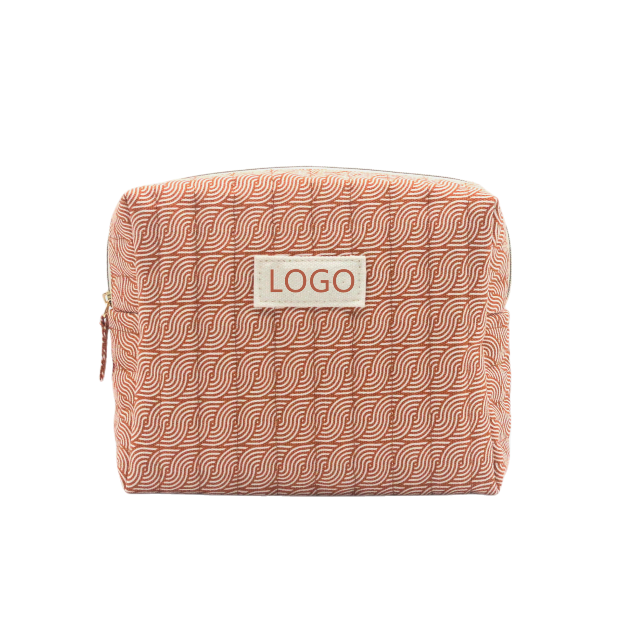 Retro Style Eco-friendly Quilted Beauty Bag Wholesale Bulk Custom Logo Travel Polyester Makeup Pouch Cosmetic Bag