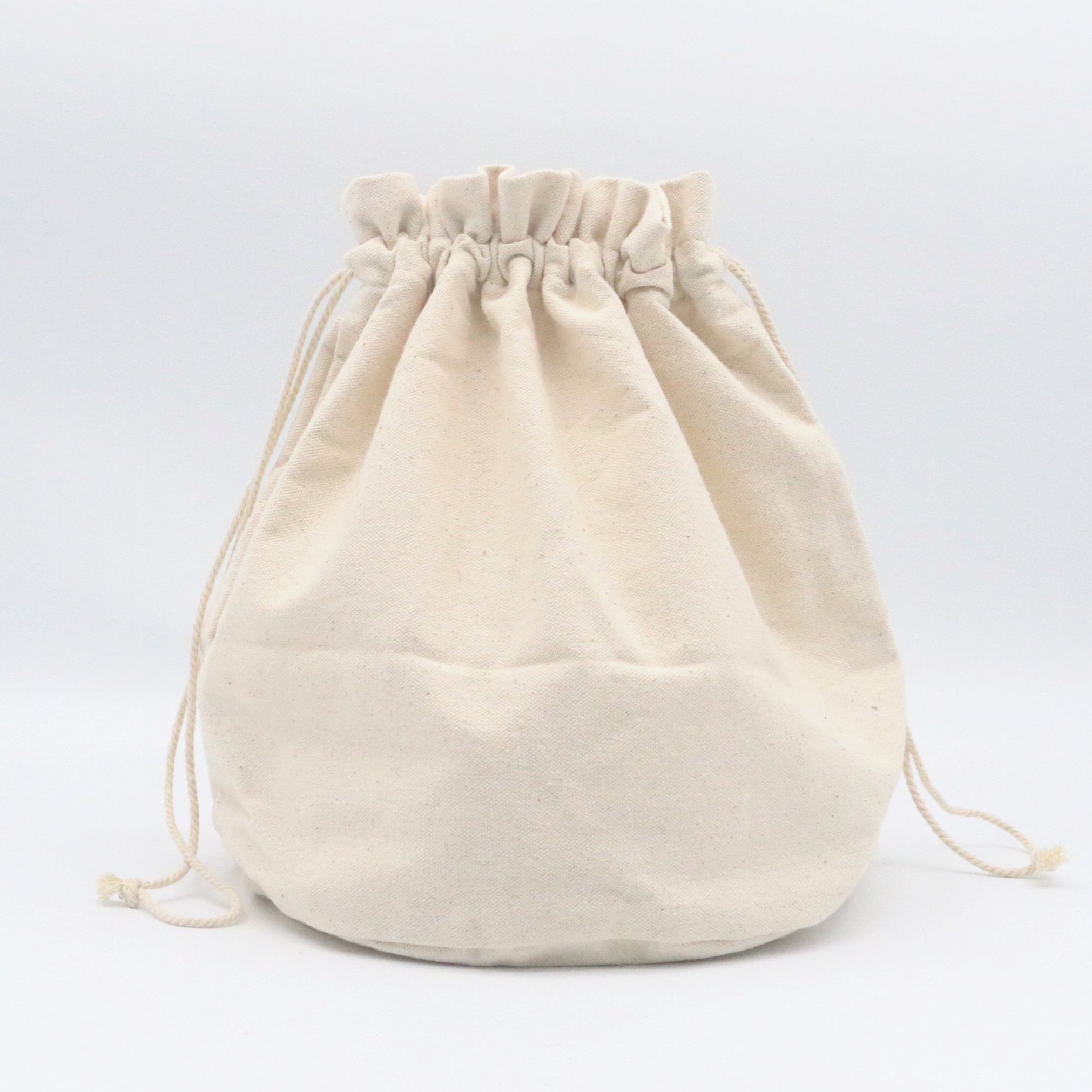 Eco-friendly Recycled Cotton Shopping Bag Promotional Grocery String Bag Recycled Cotton Linen Draw String Bag