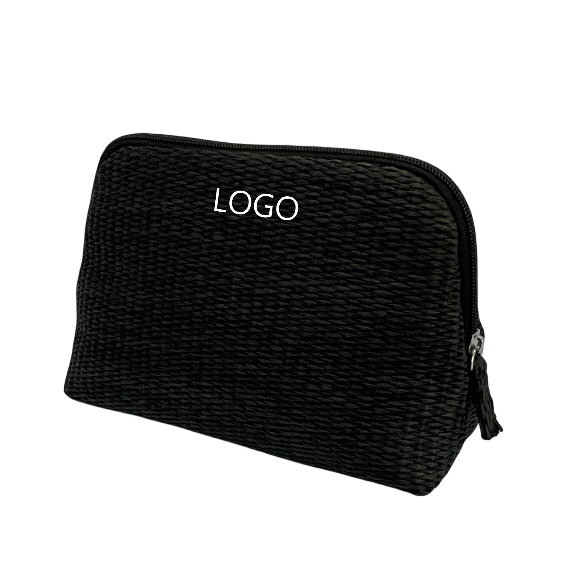 Promotional Gifts Eco-friendly Black Paper Straw Cosmetic Pouch Makeup Bag