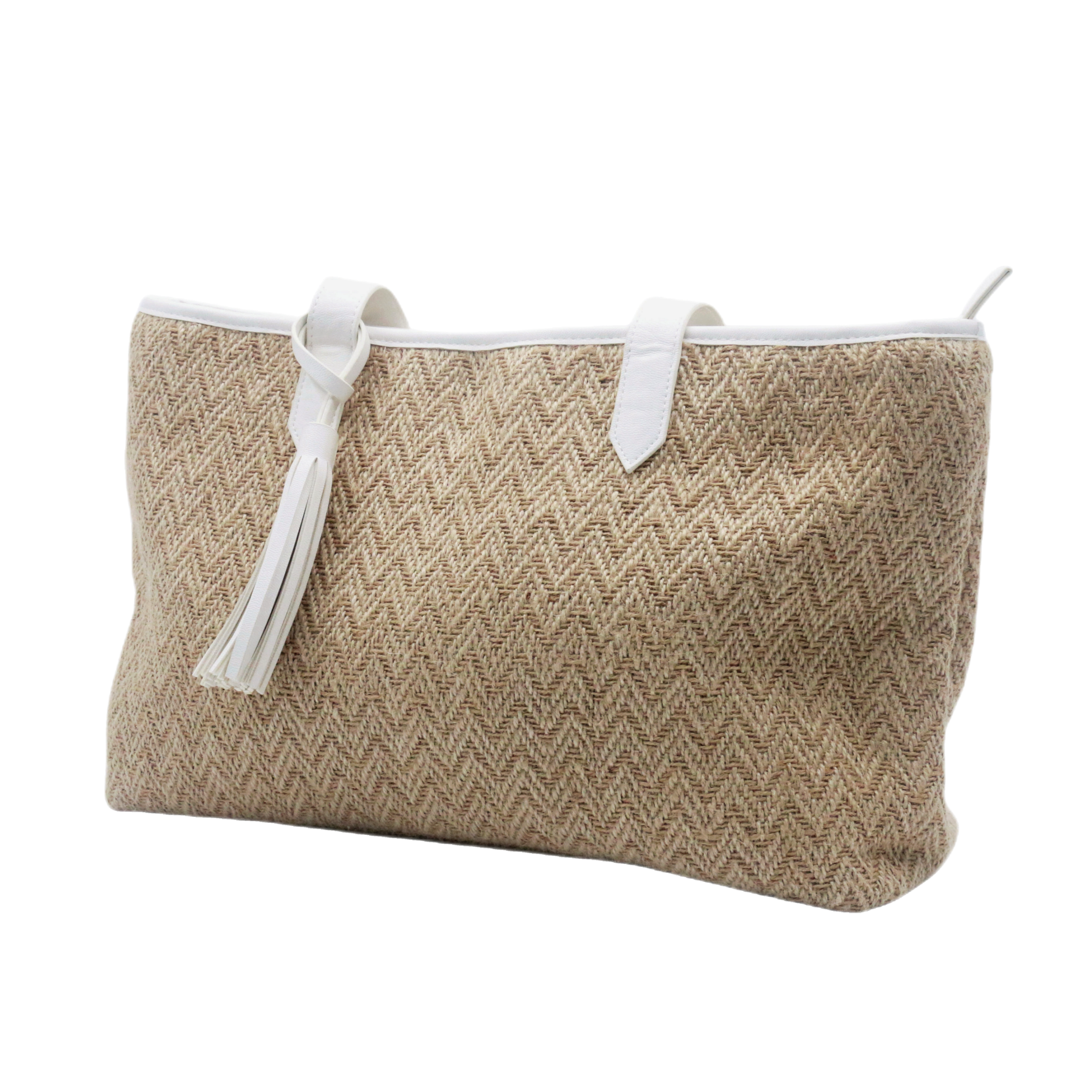 Multifunctional Trendy Eco-friendly Natural Jute Beach Bag Tassel Crochet large Shopping Bag Sustainable Jute Travel Tote bag