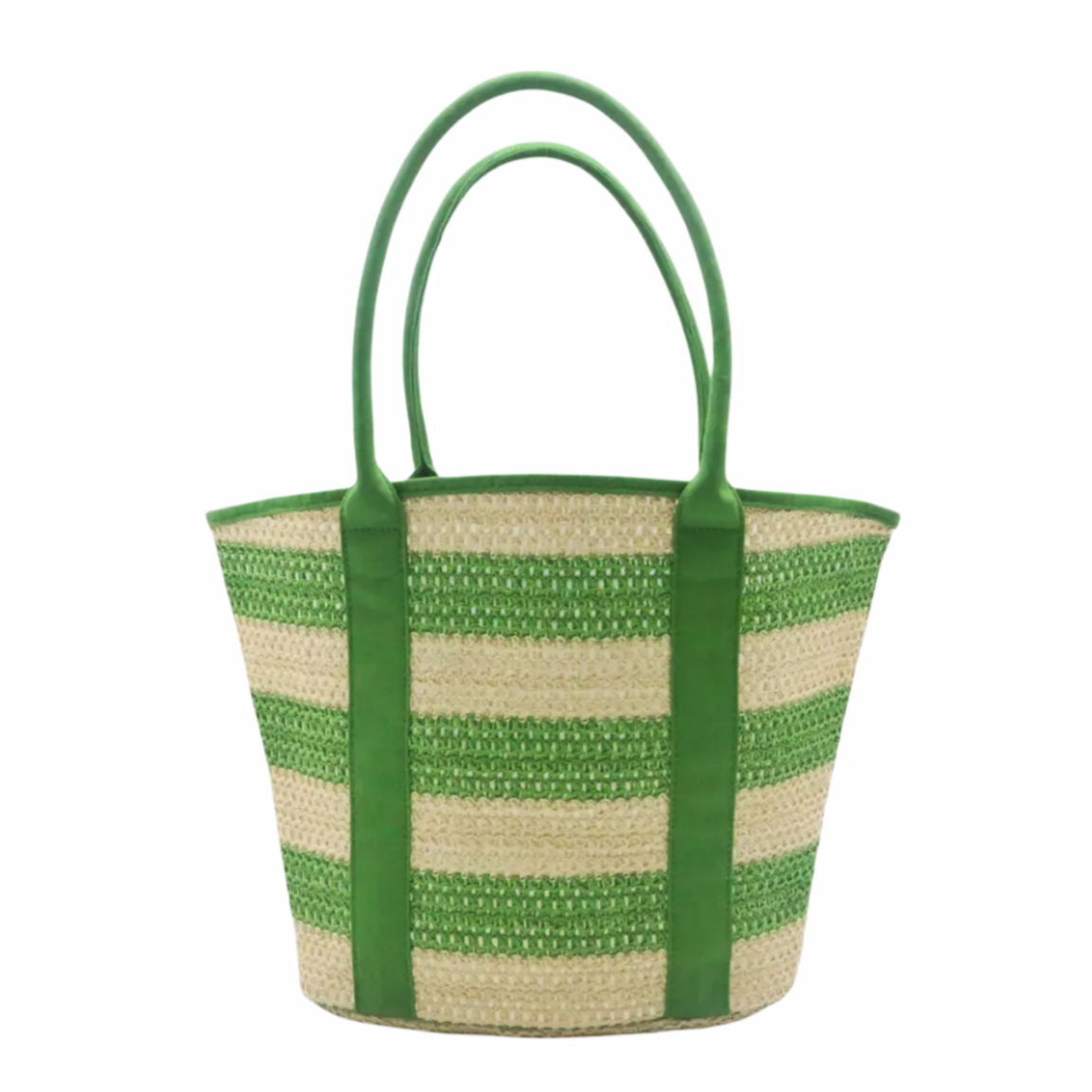 Green Stripped Eco-friendly Paper Straw Beach Tote Bag Custom Logo Eco-friendly Paper Straw Women's Tote
