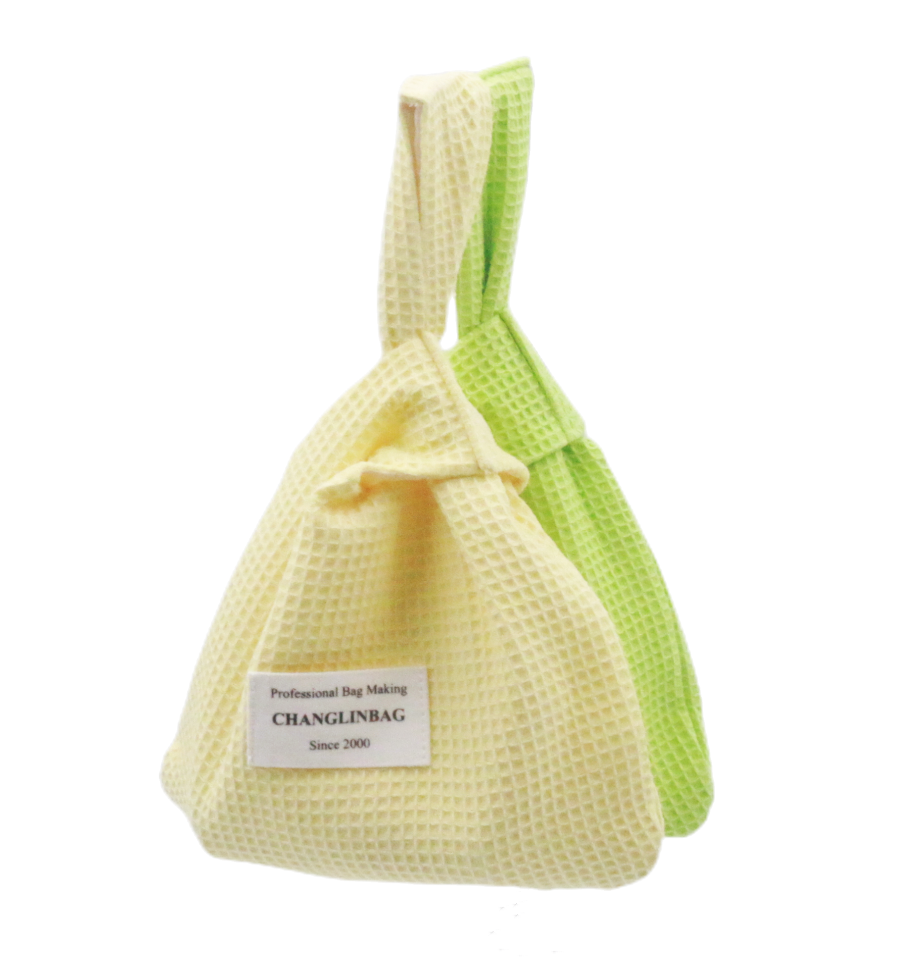 Popular Waffle Pattern Cute Handbag Custom Made Promotional Eco-friendly 100% Cotton Canvas Hand Bag