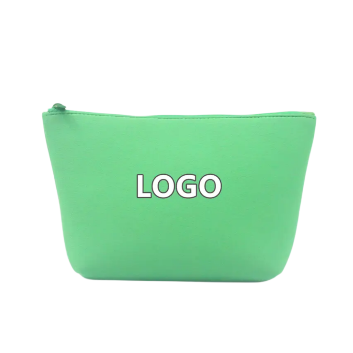 2022 New Green Neoprene Waterproof Makeup Pouch Bag Makeup Bag Zipper Custom Neoprene Cosmetic Bag  Small Neoprene Pouch
