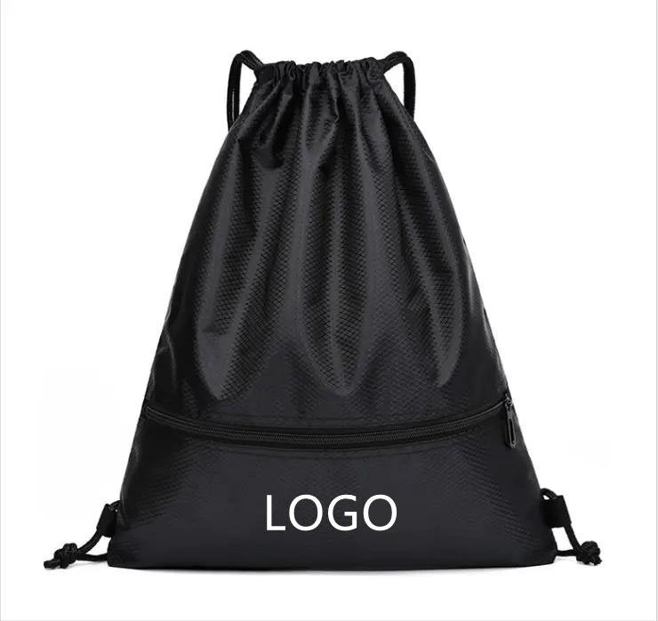 New Custom Logo Eco-friendly rPET Recycled Polyester Durable Drawstring Backpack Bag