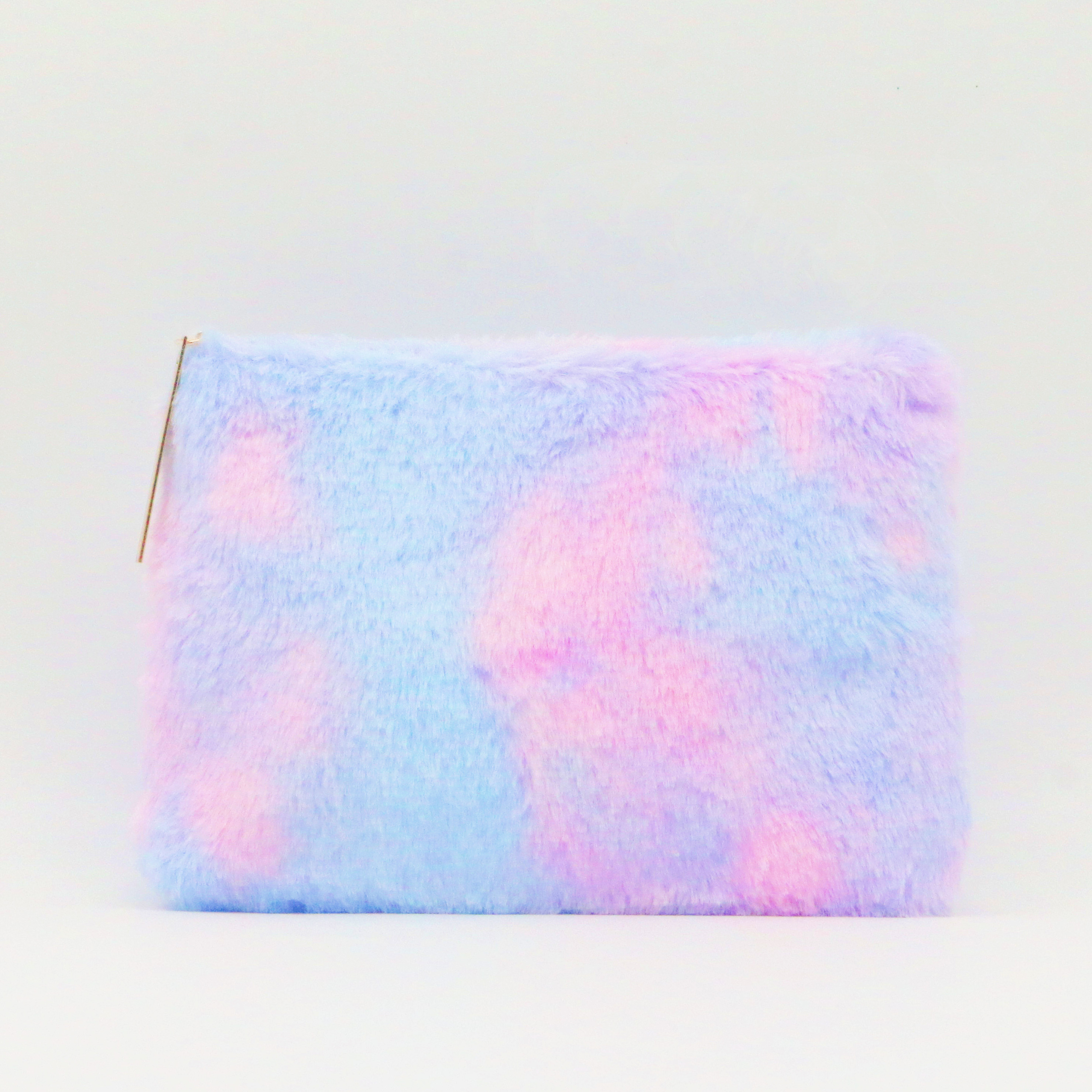 New Gradient Blue Pink Quality Velvet Promotional Beauty Pochette Fashion Women Small Polyester Makeup Cosmetic Bag