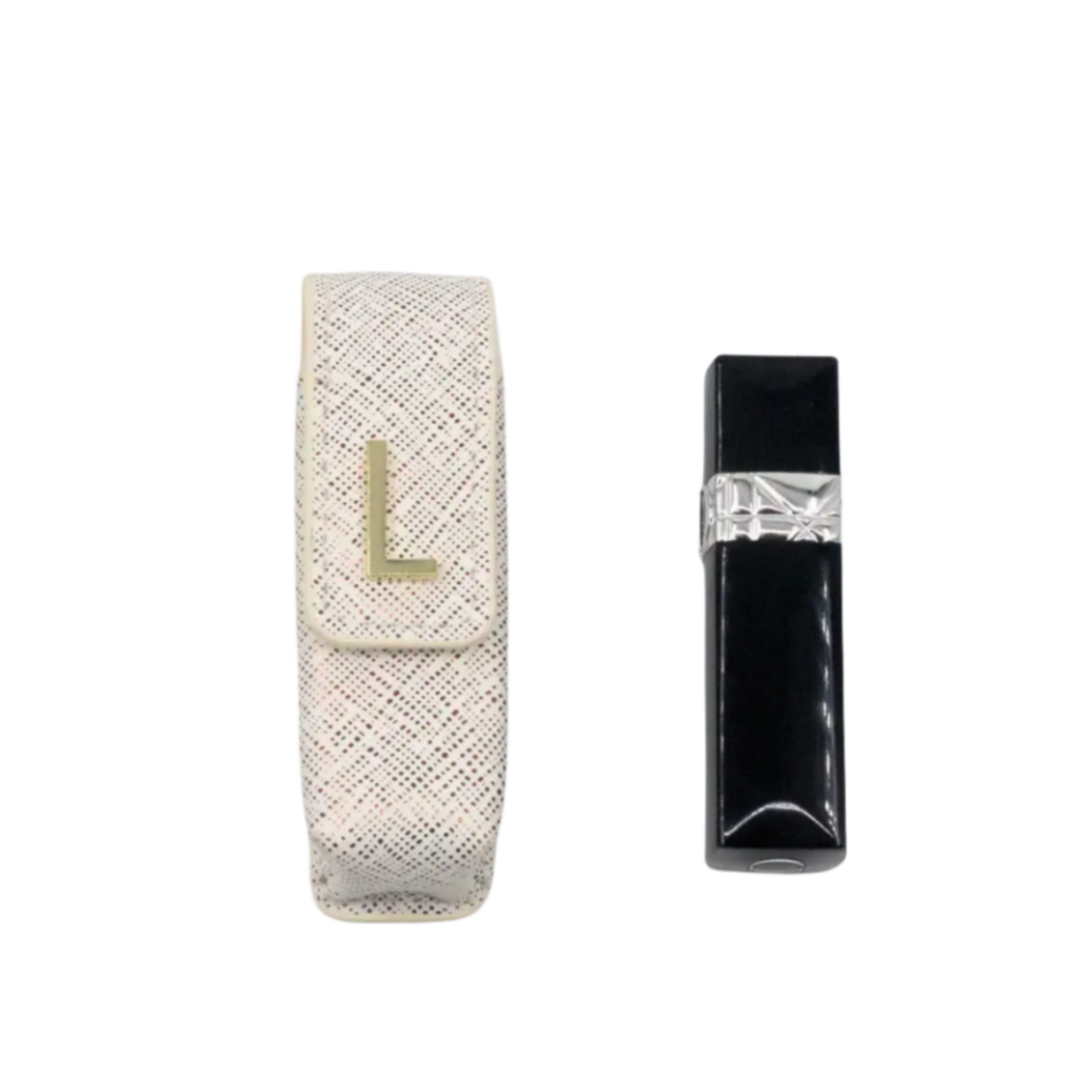 Portable Golden Dots White Quality Leather PU Lipstick Pouch Women Lady Fashion Customized Logo Small Lipstick Bag