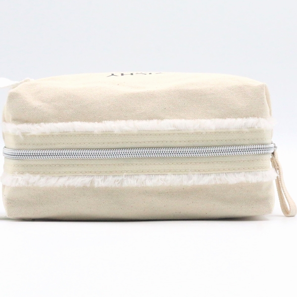 China wholesale Linen Bags - Natural Cotton Bag Casual Durable Handle Grocery Makeup With Zipper – Changlin