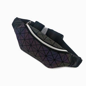 Diamond shape PU Material Pocket Sport Style Running Bag Portable Cool Fashion women waist bag  messenger bag for unisex