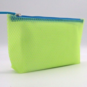 Accepted Custom recycled mesh EVA cosmetic make up bag with zipper