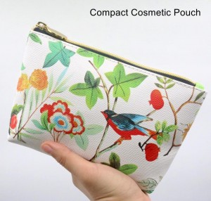 2022 Spring New Product Floral Printing on Snow White Ground Water-based PU Cosmetic Pouch