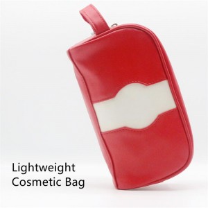 Hot Sale Travel Toiletry Bag Water-based PU Poinciana Red Daily Use Wash Bag Water-resistant PU Casual Style Cosmetic Bag