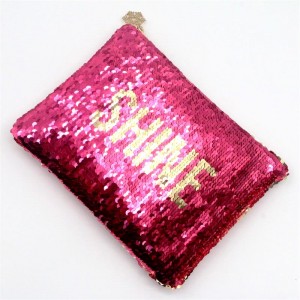 2022 Newest Fashion Innuendo Pink Glitter Letter Cosmetic Bag