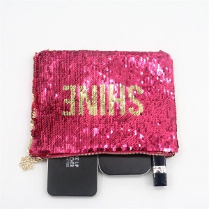 2022 Newest Fashion Innuendo Pink Glitter Letter Cosmetic Bag