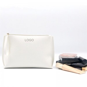 Hot Sale Snow White Clutch Purse Water-based PU Double Sided Different Color Wristlet Zipper Pouch