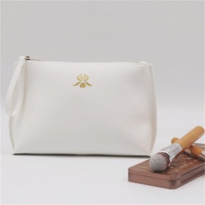 Hot Sale Snow White Clutch Purse Water-based PU Double Sided Different Color Wristlet Zipper Pouch