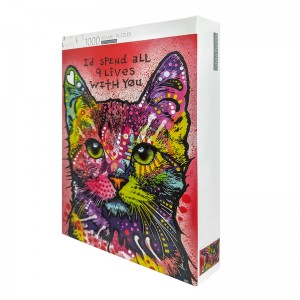 Custom paper mounted wood art cat design for adults 1000 Pieces decompression wooden Jigsaw Puzzle ZC-W75001