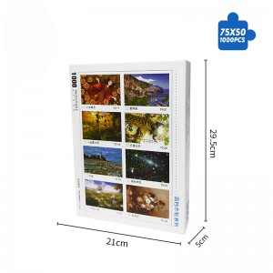 Custom paper mounted wood oil painting design for adults 1000 Pieces decompression wooden Jigsaw Puzzle ZC-W75002