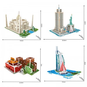DIY Toy World Famous Buildings 3D Paper Model Puzzle for Kids ZC-A019-A022