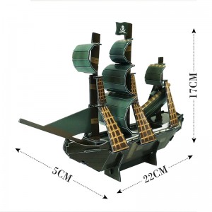 3D Assembly Kit Black Pearl Pirate Ship Model For Children Puzzle Toys ZC-V003