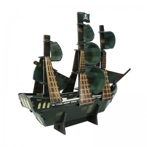 3D Assembly Kit Black Pearl Pirate Ship Model For Children Puzzle Toys ZC-V003