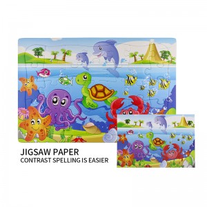 35 pieces puzzle gift for kids Eco-friendly ink tray jigsaw puzzles with doodle on backside  ZC-JS005