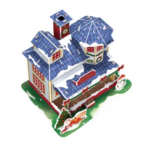 3D Puzzles For Adults Kids Christmas Villa Model Kit with LED Light ZC-C024