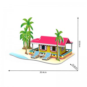 3D foam puzzle cabin in the seaside Model Toy Gift Puzzle Hand Work Assemble Game ZC-T002