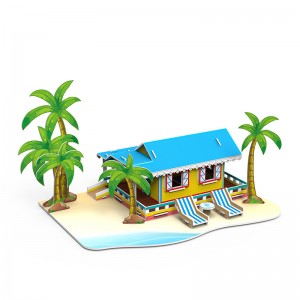 3D foam puzzle cabin in the seaside Model Toy Gift Puzzle Hand Work Assemble Game ZC-T002