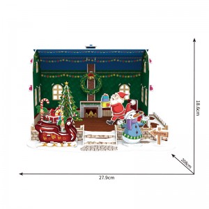 3D Assembly Christmas house scene Puzzles  ZC-C009