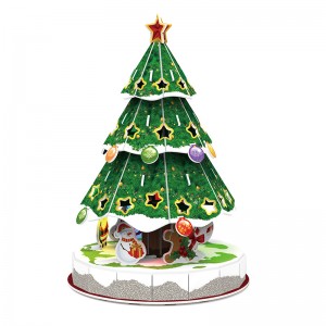 3D Assembly Christmas tree Puzzles with flashing light  ZC-C006