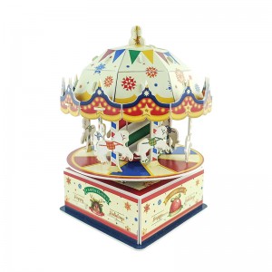 3D puzzle Creative DIY assembly Christmas carousel music box gift ZC-M306