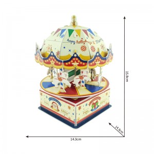 3D puzzle Creative DIY assembly Christmas carousel music box gift ZC-M306