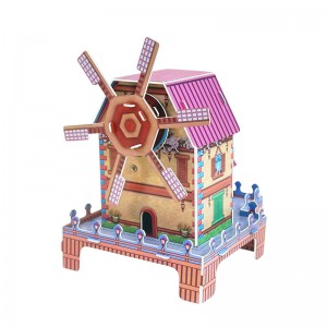 3D puzzle Creative DIY assembly Holland ranch windmill music box gift
